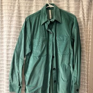 Babaton Teal Corduroy Shirt